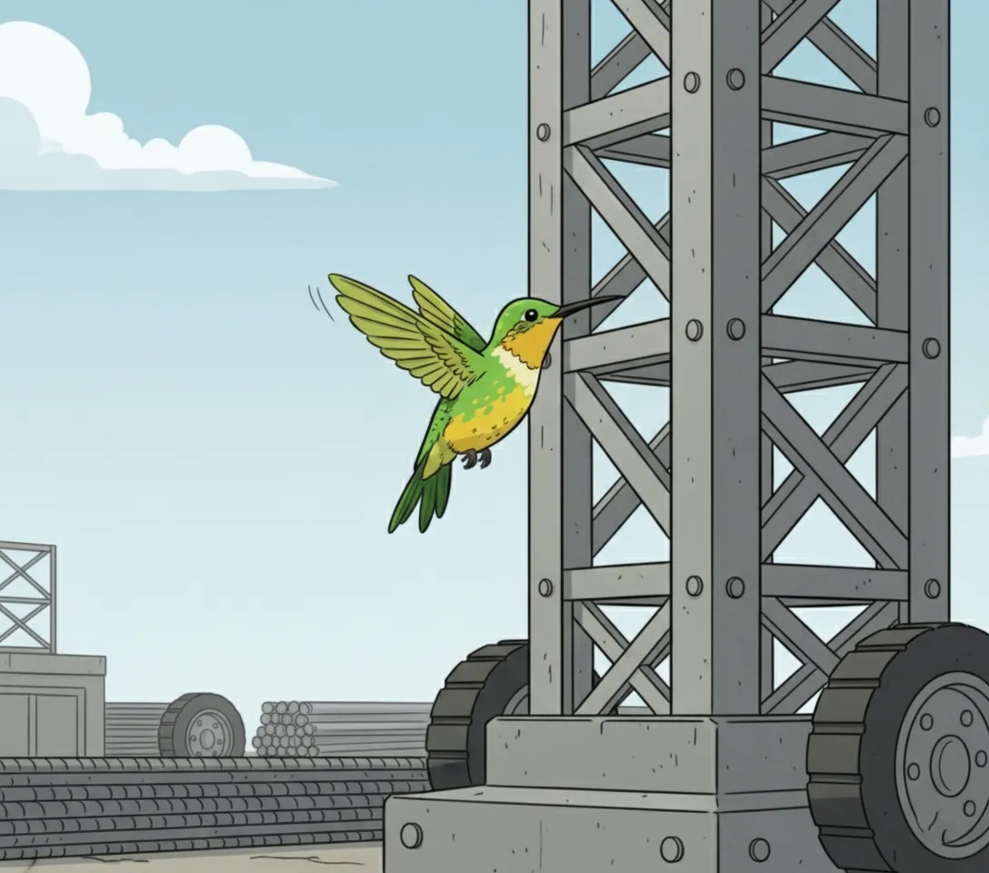 Stylized hummingbird representing agility and resilience